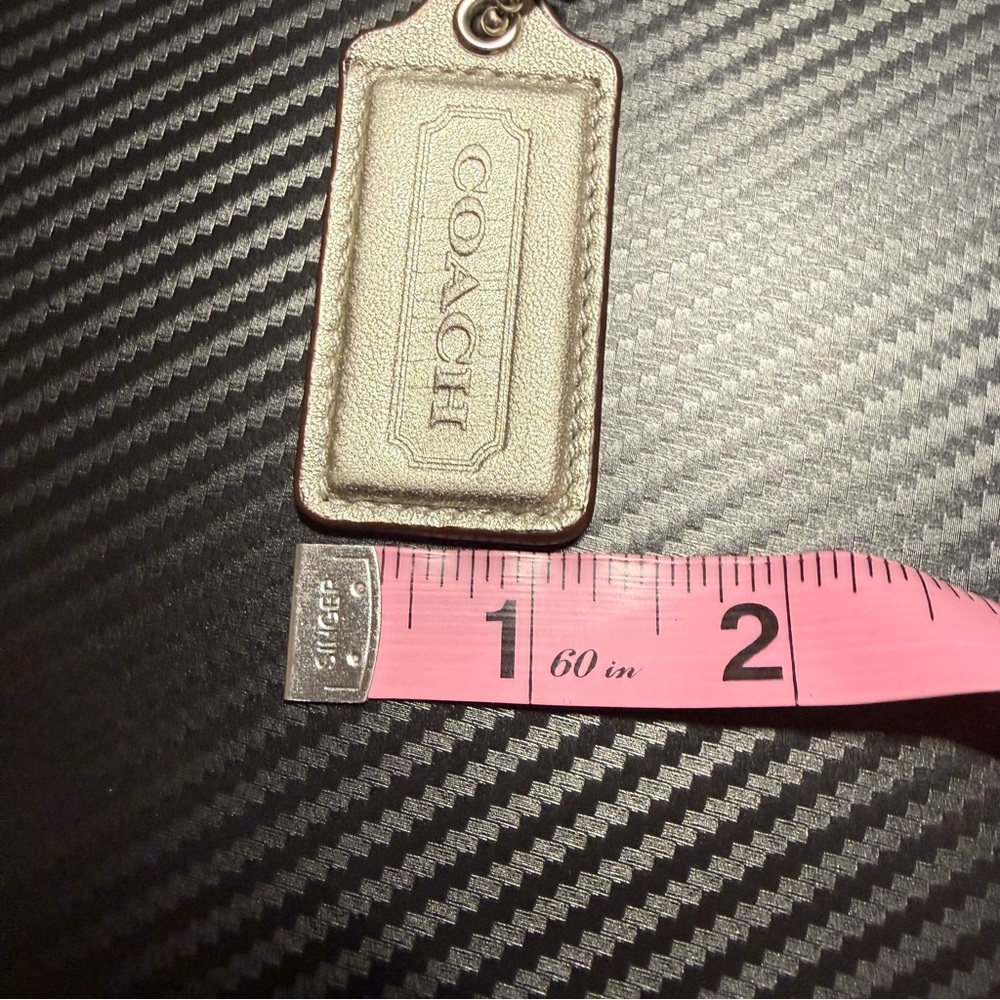 ✨ Coach Silver Metallic Leather Hangtag Replacement Purse Tag ✨ - Picture 8 of 8